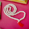 Handcrafted Wooden White Jap Mala made with finely polished white wooden beads, ideal for mantra chanting, meditation, and spiritual use. India’s Premium Jap Mala Store- www.japay.in
