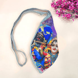 100% Cotton Radha Krishna Digital Printed Assorted Jap Mala Bag/ Jholi