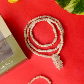 100% Original Charming Tulsi Mala with Radha Krishna Locket, made from sacred Tulsi wood beads, ideal for spiritual practice, meditation, and mantra chanting. India’s Premium Jap Mala Store- www.japay.in