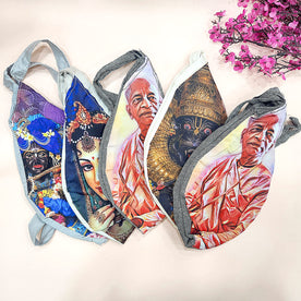 100% Cotton Radha Krishna Digital Printed Assorted Jap Mala Bag/ Jholi