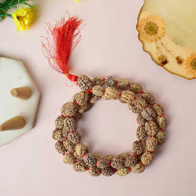 Certified 3 Mukhi Kantha Rudraksha Mala with light brown beads for spiritual healing, meditation, and emotional strength. India’s Premium Rudraksha Jap Mala Store- www.japay.in


