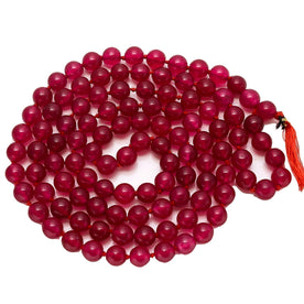 Agate Hakik Mala (Raspberry Quartz – Maroon) – A Spiritual Meditation Mala for Love, Strength, and Emotional Healing. India’s Premium Hakik Jap Mala Store - www.japay.in