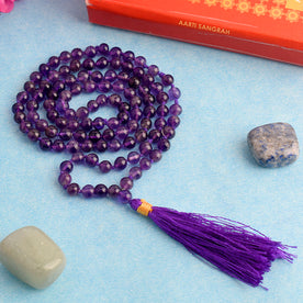 108 Beads Amethyst Crystal Jaap Mala