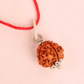 Certified 4 Mukhi Rudraksha Pendant with metal cap for communication and wisdom. India’s Premium Rudraksha Jap Mala Store- www.Japay.in