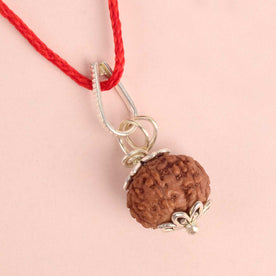 Certified 8 Mukhi Rudraksha Pendant with metal cap for clarity and protection. India’s Premium Rudraksha Jap Mala Store- www.Japay.in