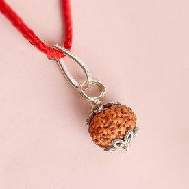 Certified 10 Mukhi Rudraksha Pendant with metal capping for peace and protection. India’s Premium Rudraksha Jap Mala Store- www.Japay.in