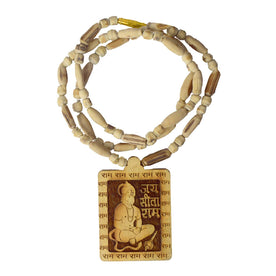 100% Pure Tulsi Kanthi Mala with Jai Sita Ram Wooden Locket