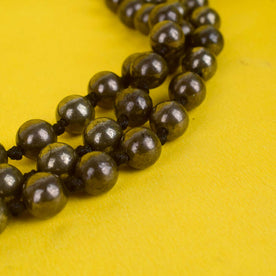 Pyrite Hakik Mala 108 Beads – The Stone of Abundance & Protection