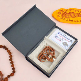 Certified Nepali 1, 6 & 7 Face Rudraksha Mala (Mukhi Kavach Silver Capping)