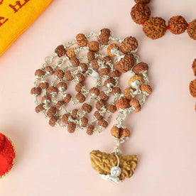 Certified 1 to 14 Mukhi Siddh Rudraksha Mala with Silver Capping (Indonesia)