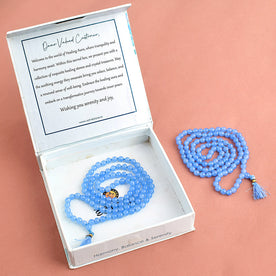 Premium Hakik Jap Mala Blue Calcite