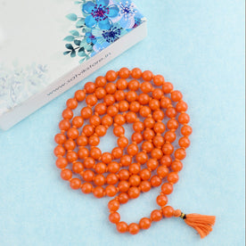 Hakik Jap Mala (Dark Orange) – A Powerful Spiritual Mala for Strength, Confidence, Creativity & Positive Energy. India’s Premium Hakik Jap Mala Store - www.japay.in