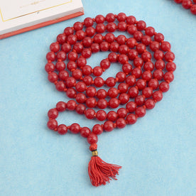 Hakik Jap Mala (Red Coral) – A Spiritual Meditation Mala for Strength, Protection, and Vitality. India’s Premium Hakik Jap Mala Store - www.japay.in
