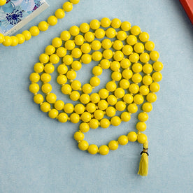 Hakik Jap Mala (Yellow) – A Confidence-Boosting and Prosperity-Enhancing Meditation Mala. India’s Premium Hakik Jap Mala Store - www.japay.in
