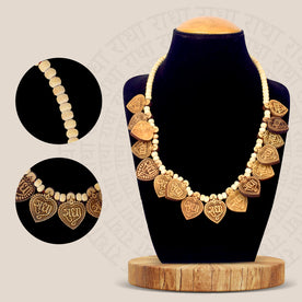Wooden Mala with Radha Locket – natural wooden beads for chanting, meditation, and spiritual devotion with a beautifully designed Radha pendant for divine love and peace. India’s Largest Brass Idols Brand - www.Japay.in
