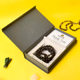 Premium Hakik Jap Mala with Black Tourmaline Beads – A Spiritual Meditation Mala for Protection, Grounding, and Energy Cleansing. India’s Premium Hakik Jap Mala Store - www.japay.in
