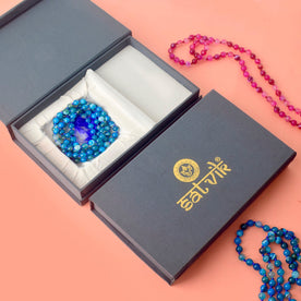 Premium Hakik Jap Mala with Blue Hakik Beads – A Spiritual Meditation Mala for Communication, Inner Peace, and Emotional Balance. India’s Premium Hakik Jap Mala Store - www.japay.in