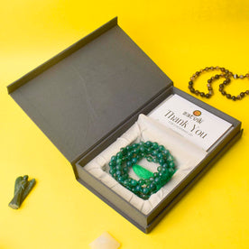 Premium Hakik Jap Mala with Green Aventurine Beads – A Spiritual Meditation Mala for Luck, Prosperity, and Heart Chakra Healing. India’s Premium Hakik Jap Mala Store - www.japay.in
