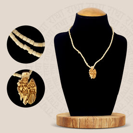 Wooden Radha Krishna Locket – handcrafted devotional pendant featuring Radha and Krishna made from wood, symbolizing divine love, peace, and spiritual connection. India’s Largest Brass Idols Brand - www.Japay.in
