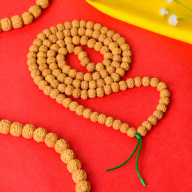 semi Pathariya Rudraksha Mala with natural brown beads for meditation and spiritual chanting. India’s Premium Rudraksha Jap Mala Store- www.japay.in
