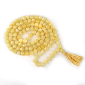 Yellow Calcite Crystal Mala for Chakra Healing 8 MM